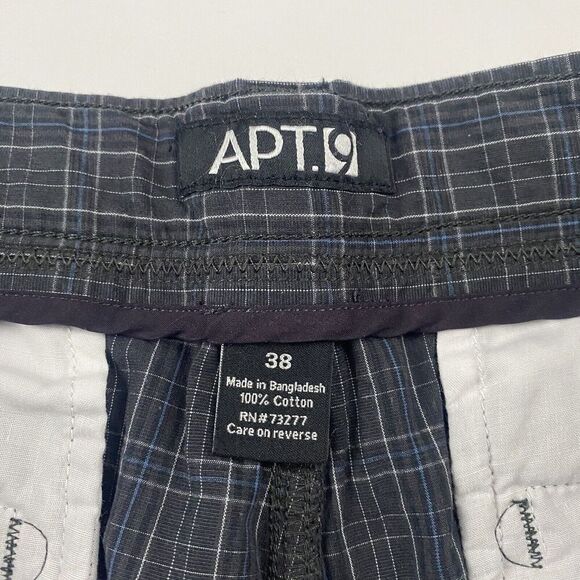 Apt. 9 Men's Gray Plaid Bermuda Chino Shorts Size 38 100% Cotton 11.5" Inseam - Picture 4 of 7
